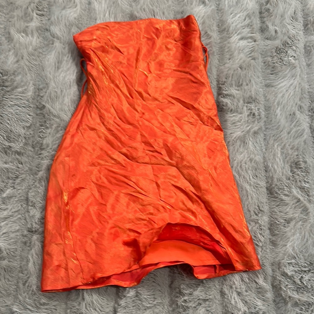 White Fox Boutique Strapless Orange Dress